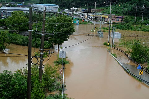 Flooded street after heavy rain